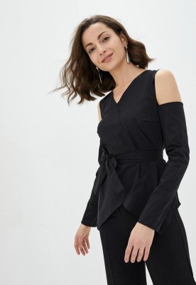 Жіноча блузка Подіум Maiza 21261-BLACK XS Чорний - 8581914 - SvitStyle
