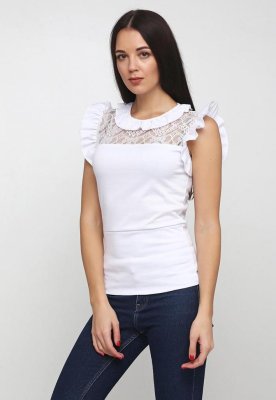 Жіноча блузка Подіум Fionis 21218-WHITE XS Білий - 8581965 - SvitStyle