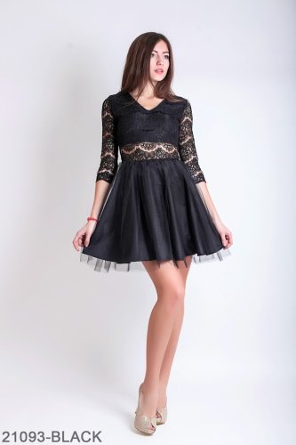 Жіноче плаття Подіум Bella 21093-BLACK XS Чорний - SvitStyle