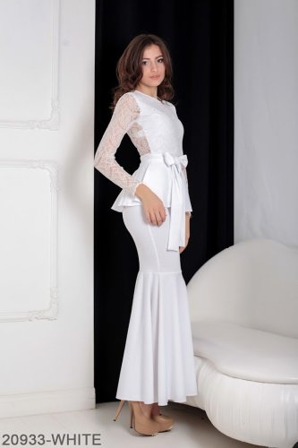 Жіноче плаття Подіум Adelis 20933-WHITE XS Білий - SvitStyle