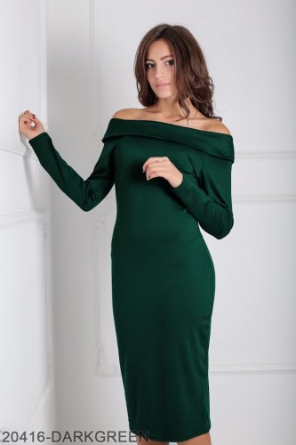 Жіноче плаття Подіум Krespo 20416-DARKGREEN XS Зелений - SvitStyle