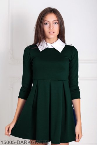 Жіноче плаття Подіум Oxyria 15005-DARKGREEN S Зелений - SvitStyle