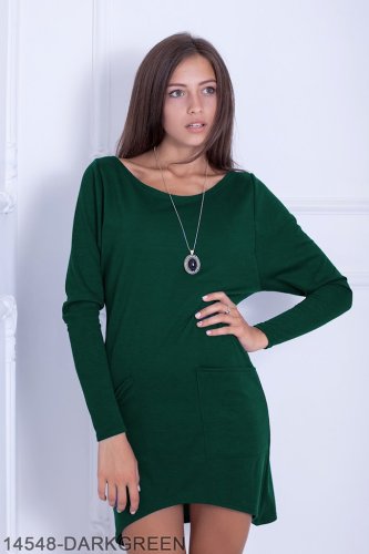 Жіноче плаття Подіум Toddalia 14548-DARKGREEN S Зелений - SvitStyle