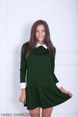 Жіноче плаття Подіум Hollys 14062-DARKGREEN S Зелений - SvitStyle