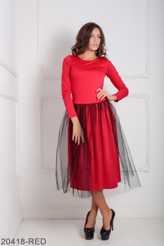 Жіноче плаття Подіум Lashes 20418-RED XS Червоний - SvitStyle
