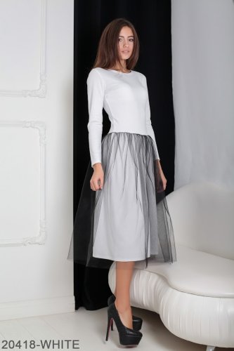 Жіноче плаття Подіум Lashes 20418-WHITE XS Білий - SvitStyle