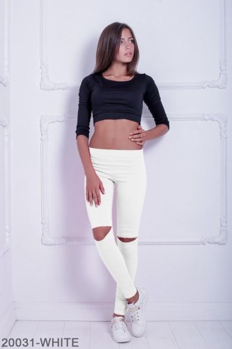 Жіночі брюки Подіум Lenora 20031-WHITE XS Білий - SvitStyle