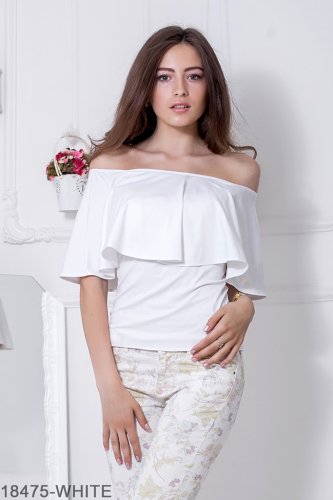Жіноча блузка Подіум Milena 18475-WHITE XS Білий - SvitStyle