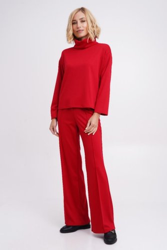 Жіночий спортивний костюм гольф + штани кльош Подіум 28225-RED XS Червоний - SvitStyle
