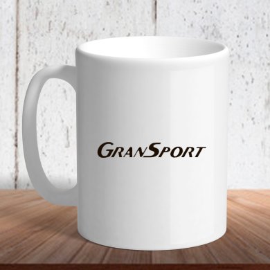 Біла кружка (чашка) з логотипом автомобіля GranSport - SvitStyle