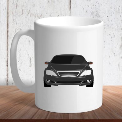 Біла кружка (чашка) з логотипом автомобіля Mercedes gp petronas - SvitStyle