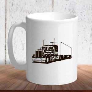 Біла кружка (чашка) з логотипом автомобіля "Truck vector 2" - 8197175 - SvitStyle