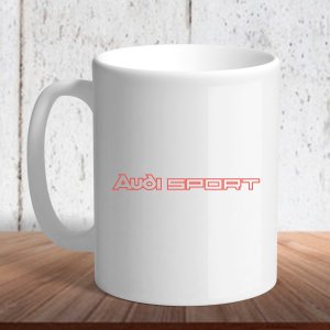 Біла кружка (чашка) з логотипом автомобіля "Audi sport" - 8197179 - SvitStyle