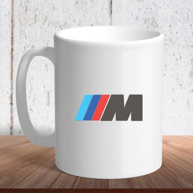 Біла кружка (чашка) з логотипом автомобіля BMW m series - SvitStyle