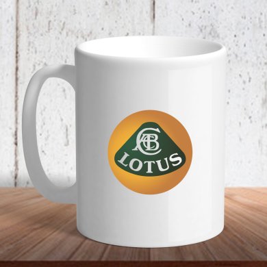 Біла кружка (чашка) з логотипом автомобіля Lotus 2 - SvitStyle