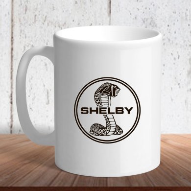 Біла кружка (чашка) з логотипом автомобіля Shelby3 - SvitStyle