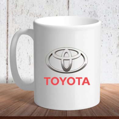 Біла кружка (чашка) з логотипом автомобіля Toyota10 - SvitStyle
