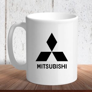 Біла кружка (чашка) з логотипом автомобіля "Mitsubishi" - 8197219 - SvitStyle