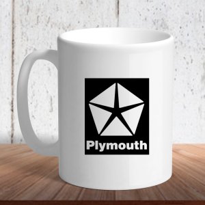 Біла кружка (чашка) з логотипом автомобіля "Plymouth logo" - 8197228 - SvitStyle