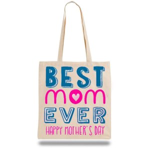 Еко-сумка, шоппер з принтом повсякденна "Best mom ever" - SvitStyle
