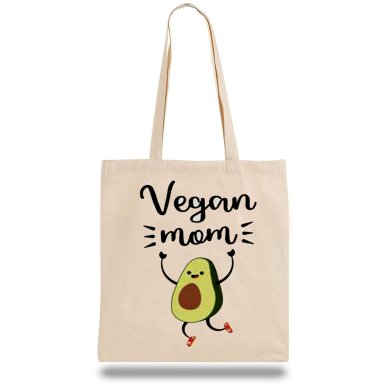 Еко-сумка, шоппер з принтом повсякденна Vegan Mom - SvitStyle