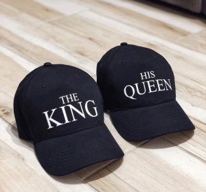 Парні кепки (бейсболки) з принтом "The King. His Queen" Push IT - 8200714 - SvitStyle