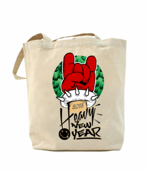 Еко-сумка, шоппер з принтом повсякденна Новий рік - SvitStyle