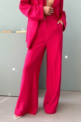 Стильні лляні штани кюлоти "Бейд" малинового кольору м. Харків - 8549329 - SvitStyle
