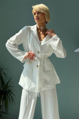 Літній лляний жіночий піджак «Онікс» білого кольору  м. Харків - 8549335 - SvitStyle