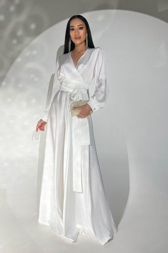 Вечірня сукня Шик з ніжного шовку білого кольору м. Харків - SvitStyle