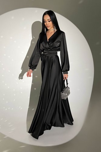 Вечірня сукня Шик з ніжного шовку чорного кольору м. Харків - SvitStyle