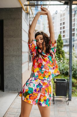 Яскравий літній жіночий костюм "Коста" з шортами м. Харків - 8553215 - SvitStyle