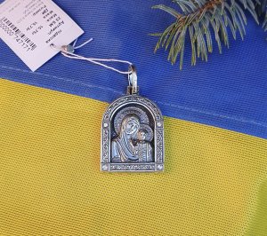 Большая ладанка Божья Матерь Казанская Maxi Silver 8927 - 8580151 - SvitStyle