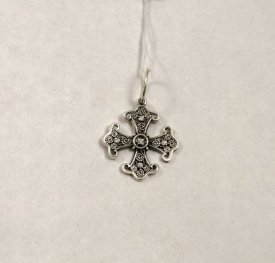 Узорный мальтийский крест Maxi Silver 9328 - SvitStyle