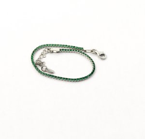 Теннисный браслет с зелеными камнями Maxi Silver 9365 - 8600619 - SvitStyle