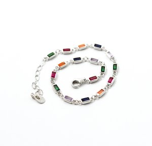 Женский браслет с цветными камнями Maxi Silver 9392 - 8600961 - SvitStyle