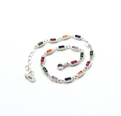 Женский браслет с цветными камнями Maxi Silver 9392 - SvitStyle