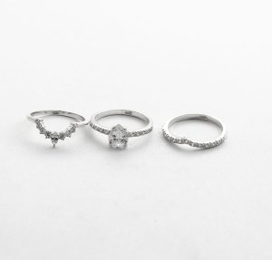 Тройное кольцо с фианитами Maxi Silver 9418 SE, размер 15.5 - SvitStyle