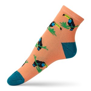 Яскраві жіночі шкарпетки з принтом тукани від V&T Socks - SvitStyle