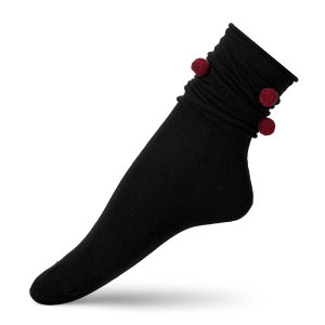 Елегантні якісні шкарпетки для жінок з помпонами від V&T Socks - SvitStyle