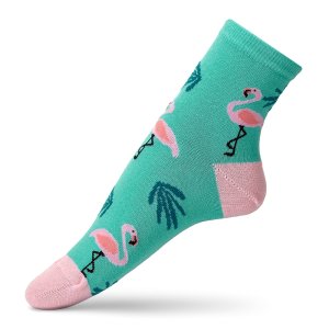Дизайнерські шкарпетки для жінок з принтом фламінго від V&T Socks - SvitStyle