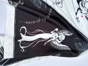 Дизайнерська шовкова косинка "Янголи та демони" від бренду My Scarf - 8594956 - SvitStyle