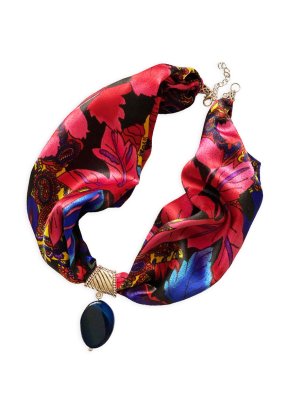 Стильне жіноче кольє "малиновий сад" від my scarf, 100% шовк, стильний чокер - SvitStyle