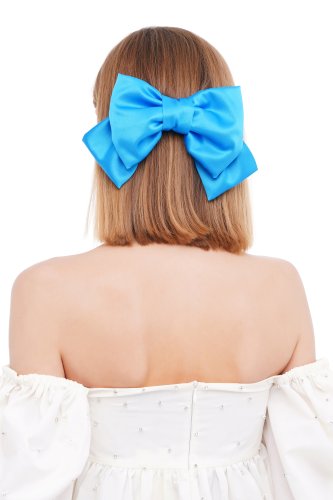 Великий блакитний luxury бант - прикраса для волосся від myscarf - SvitStyle