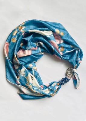 Дизайнерська хустка "Блакитна орхідея" колекція VIP від бренду my scarf - 8408602 - SvitStyle