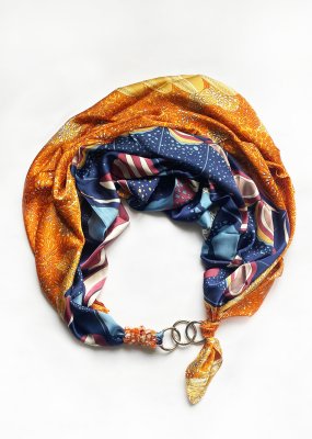 Шовкова хустка my scarf "Золотий сад" шийна хустка, подарунок жінці - 8408683 - SvitStyle