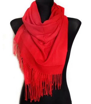 Кашеміровий червоний шарф, великий жіночий шарф - 8491490 - SvitStyle