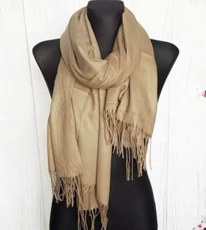 Кашеміровий кавовий шарф, великий жіночий шарф - 8491492 - SvitStyle