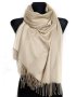 Кашеміровий бежевий шарф, великий жіночий шарф (1)