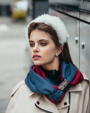 Кашеміровий шарф двокольоровий "Мілан", шарф снуд, зимовий жіночий шарф, великий - 8491520 - SvitStyle